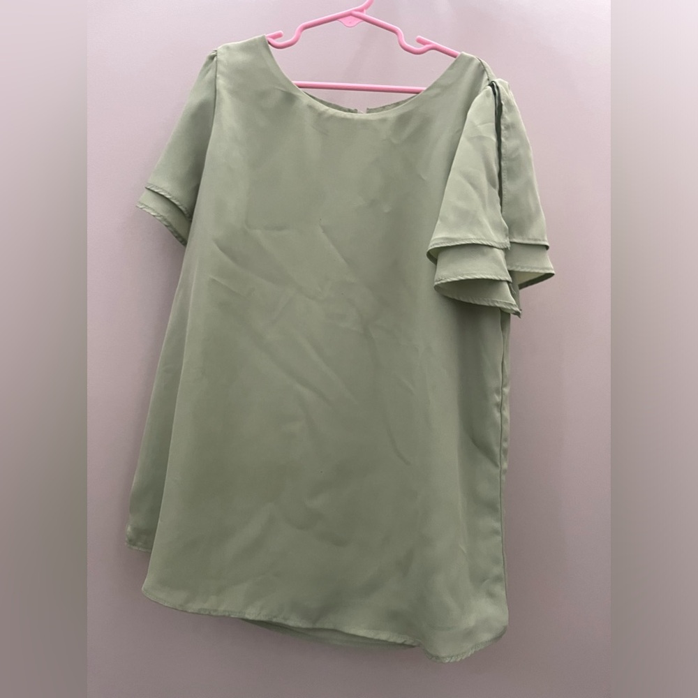 Layered split sleeve solid top XS - Picture 2 of 9